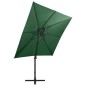 vidaXL Ampelschirm mit Mast und LED-Leuchten Grün 250 cm vidaXL Ampelschirm mit Mast und LED-Leuchten Grün 250 cm