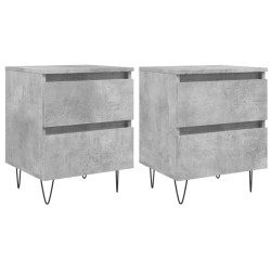 vidaXL Nachttische 2 Stk. Betongrau 40x35x50 cm Holzwerkstoff