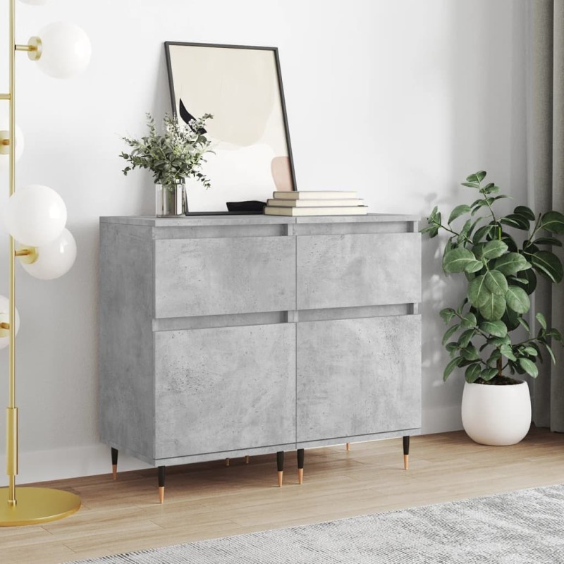 vidaXL Sideboards 2 Stk. Betongrau 40x35x70 cm Holzwerkstoff vidaXL Sideboards 2 Stk. Betongrau 40x35x70 cm Holzwerkstoff