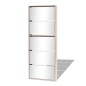 Schuhschrank mit 5 Fächern Spiegel Eiche 63x17x169,5 cm Schuhschrank mit 5 Fächern Spiegel Eiche 63x17x169,5 cm