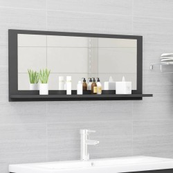 vidaXL Badspiegel Grau 90x10,5x37 cm Holzwerkstoff