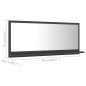 vidaXL Badspiegel Grau 90x10,5x37 cm Holzwerkstoff vidaXL Badspiegel Grau 90x10,5x37 cm Holzwerkstoff