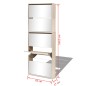 Schuhschrank mit 5 Fächern Spiegel Eiche 63x17x169,5 cm Schuhschrank mit 5 Fächern Spiegel Eiche 63x17x169,5 cm