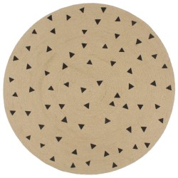 vidaXL Teppich Handgefertigt Jute mit Dreiecksmuster 150 cm