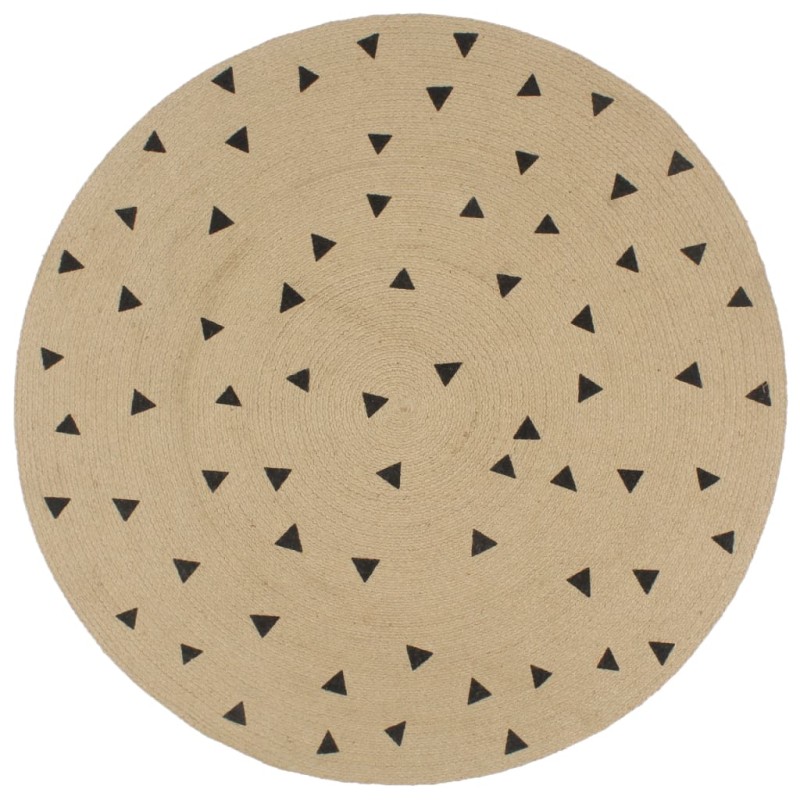vidaXL Teppich Handgefertigt Jute mit Dreiecksmuster 150 cm vidaXL Teppich Handgefertigt Jute mit Dreiecksmuster 150 cm