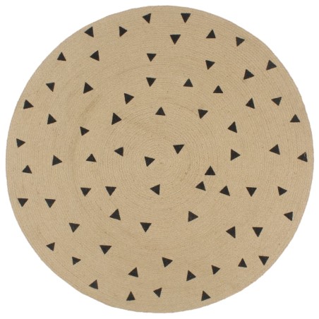 vidaXL Teppich Handgefertigt Jute mit Dreiecksmuster 150 cm
