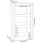 vidaXL Bücherregal Grau 50x35x97 cm Massivholz Kiefer vidaXL Bücherregal Grau 50x35x97 cm Massivholz Kiefer