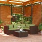 vidaXL 5-tlg. Garten-Lounge-Set mit Kissen Poly Rattan Braun vidaXL 5-tlg. Garten-Lounge-Set mit Kissen Poly Rattan Braun