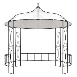 vidaXL Pavillon 300 x 290 cm Weiß Rund