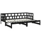 vidaXL Tagesbett Ausziehbar Schwarz Massivholz Kiefer 2x(80x200) cm vidaXL Tagesbett Ausziehbar Schwarz Massivholz Kiefer 2x(80x200) cm