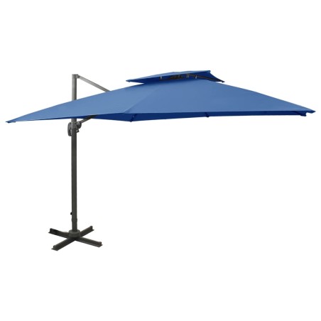 vidaXL Ampelschirm mit Lüftung 300x300 cm Azurblau