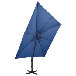 vidaXL Ampelschirm mit Lüftung 300x300 cm Azurblau