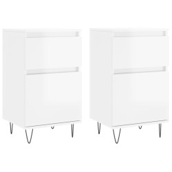 vidaXL Sideboards 2 Stk. Hochglanz-Weiß 40x35x70 cm Holzwerkstoff