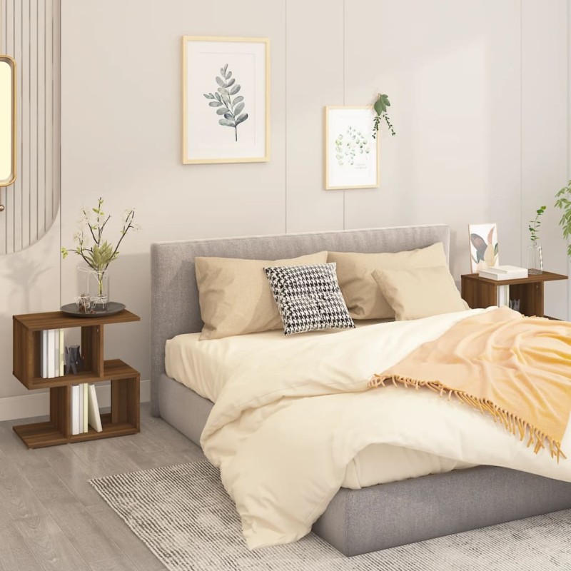 vidaXL Nachttische 2 Stk. Braun Eiche-Optik 50x30x51,5cm Holzwerkstoff vidaXL Nachttische 2 Stk. Braun Eiche-Optik 50x30x51,5cm Holzwerkstoff
