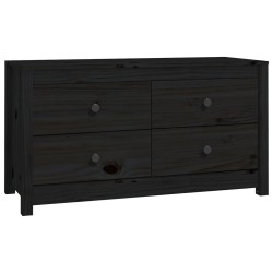 vidaXL Beistellschrank Schwarz 100x40x54 cm Massivholz Kiefer