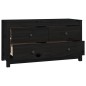 vidaXL Beistellschrank Schwarz 100x40x54 cm Massivholz Kiefer vidaXL Beistellschrank Schwarz 100x40x54 cm Massivholz Kiefer