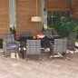 vidaXL 7-tlg. Garten-Essgruppe mit Kissen Poly Rattan Grau vidaXL 7-tlg. Garten-Essgruppe mit Kissen Poly Rattan Grau