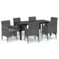 vidaXL 7-tlg. Garten-Essgruppe mit Kissen Poly Rattan Grau vidaXL 7-tlg. Garten-Essgruppe mit Kissen Poly Rattan Grau