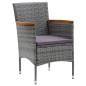 vidaXL 7-tlg. Garten-Essgruppe mit Kissen Poly Rattan Grau vidaXL 7-tlg. Garten-Essgruppe mit Kissen Poly Rattan Grau