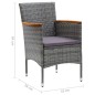 vidaXL 7-tlg. Garten-Essgruppe mit Kissen Poly Rattan Grau vidaXL 7-tlg. Garten-Essgruppe mit Kissen Poly Rattan Grau