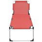 vidaXL Extra Hohe Klappbare Senioren-Sonnenliege Rot Aluminium vidaXL Extra Hohe Klappbare Senioren-Sonnenliege Rot Aluminium