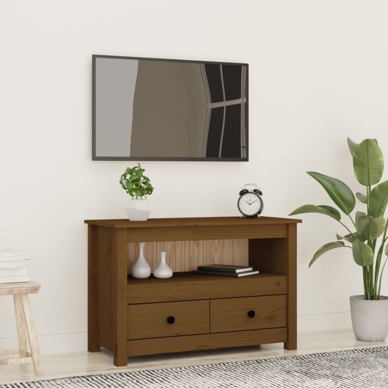 vidaXL TV-Schrank Honigbraun 79x35x52 cm Massivholz Kiefer vidaXL TV-Schrank Honigbraun 79x35x52 cm Massivholz Kiefer