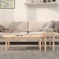 vidaXL 2-tlg. Couchtisch-Set Massivholz Kiefer
