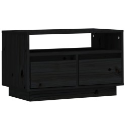 vidaXL TV-Schrank Schwarz 60x35x37 cm Massivholz Kiefer