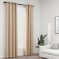 vidaXL Verdunkelungsvorhänge Ösen Leinenoptik 2 Stk. Beige 140x225 cm vidaXL Verdunkelungsvorhänge Ösen Leinenoptik 2 Stk. Beige 140x225 cm