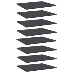 vidaXL Bücherregal-Bretter 8 Stk. Grau 60x50x1,5 cm Holzwerkstoff