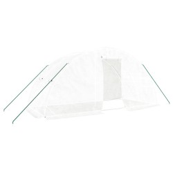 vidaXL Gewächshaus mit Stahlrahmen Weiß 10 m² 5x2x2,3 m