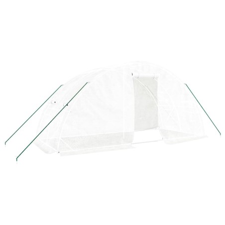 vidaXL Gewächshaus mit Stahlrahmen Weiß 10 m² 5x2x2,3 m