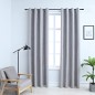 vidaXL Verdunkelungsvorhänge mit Metallösen 2 Stk. Grau 140x245cm vidaXL Verdunkelungsvorhänge mit Metallösen 2 Stk. Grau 140x245cm