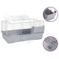 vidaXL Kleintierkäfig Grau 80x45x39 cm Polypropylen und Metall vidaXL Kleintierkäfig Grau 80x45x39 cm Polypropylen und Metall