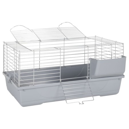 vidaXL Kleintierkäfig Grau 80x45x39 cm Polypropylen und Metall