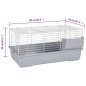 vidaXL Kleintierkäfig Grau 80x45x39 cm Polypropylen und Metall vidaXL Kleintierkäfig Grau 80x45x39 cm Polypropylen und Metall