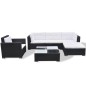 vidaXL 6-tlg. Garten-Lounge-Set mit Kissen Poly Rattan Schwarz vidaXL 6-tlg. Garten-Lounge-Set mit Kissen Poly Rattan Schwarz