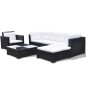 vidaXL 6-tlg. Garten-Lounge-Set mit Kissen Poly Rattan Schwarz vidaXL 6-tlg. Garten-Lounge-Set mit Kissen Poly Rattan Schwarz