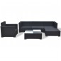vidaXL 6-tlg. Garten-Lounge-Set mit Kissen Poly Rattan Schwarz vidaXL 6-tlg. Garten-Lounge-Set mit Kissen Poly Rattan Schwarz