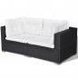 vidaXL 6-tlg. Garten-Lounge-Set mit Kissen Poly Rattan Schwarz vidaXL 6-tlg. Garten-Lounge-Set mit Kissen Poly Rattan Schwarz