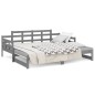 vidaXL Tagesbett Ausziehbar Grau Massivholz Kiefer 2x(90x200) cm vidaXL Tagesbett Ausziehbar Grau Massivholz Kiefer 2x(90x200) cm