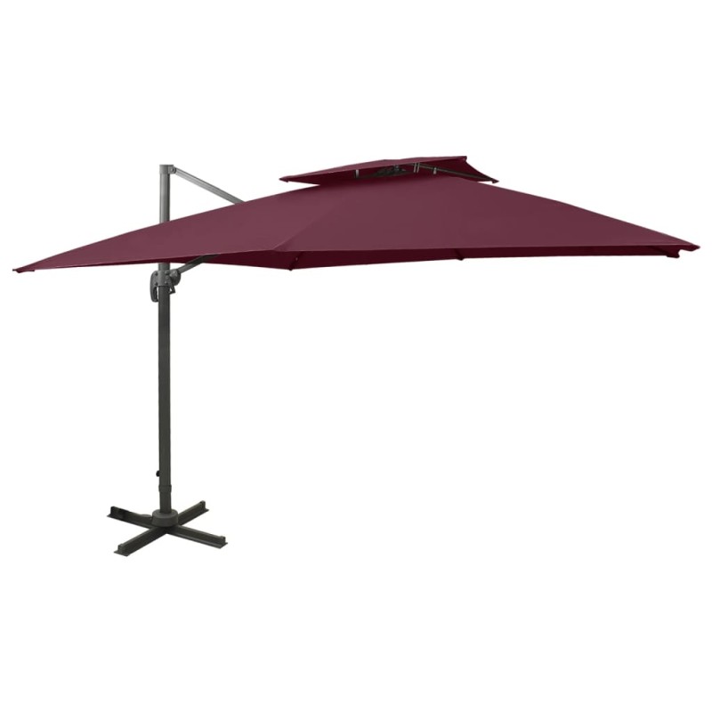 vidaXL Ampelschirm mit Lüftung 300x300 cm Bordeauxrot vidaXL Ampelschirm mit Lüftung 300x300 cm Bordeauxrot