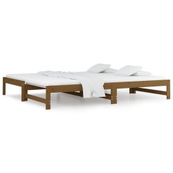 vidaXL Tagesbett Ausziehbar Honigbraun 2x(90x200) cm Massivholz Kiefer