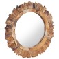 vidaXL Wandspiegel 60 cm Teak Rund vidaXL Wandspiegel 60 cm Teak Rund
