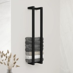 vidaXL Handtuchhalter Schwarz 23x18x110 cm Massivholz Kiefer