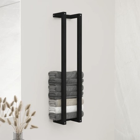 vidaXL Handtuchhalter Schwarz 23x18x110 cm Massivholz Kiefer