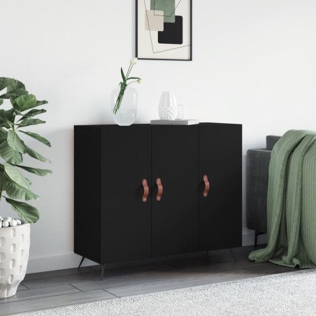 vidaXL Sideboard Schwarz 90x34x80 cm Holzwerkstoff