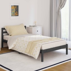vidaXL Massivholzbett Kiefer 100x200 cm Grau