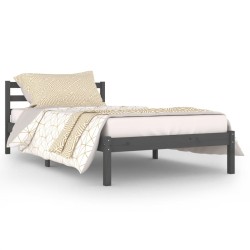 vidaXL Massivholzbett Kiefer 100x200 cm Grau