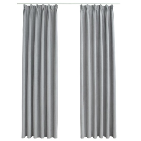 vidaXL Verdunkelungsvorhänge mit Haken 2 Stk. Grau 140x175 cm